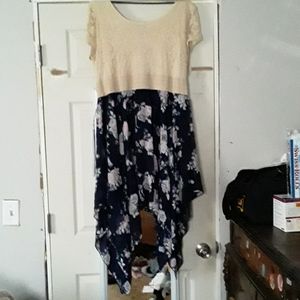 Summer dress with floral skirt
